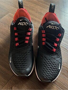 Nike Air Max 270 Black Red Bred  Size 6Y